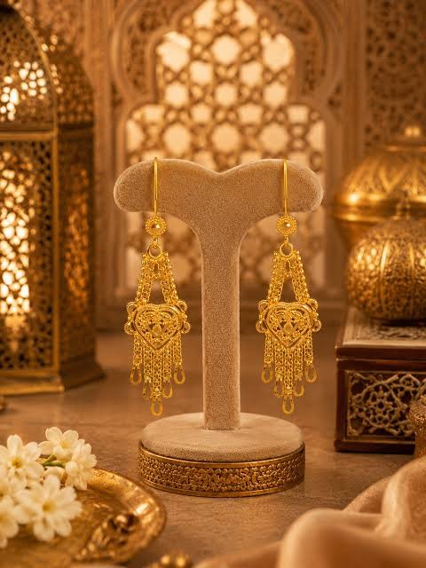 Arabesque Heart Drop Earrings